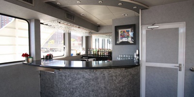 NYC charter yacht Cloud 9 IV top deck bar